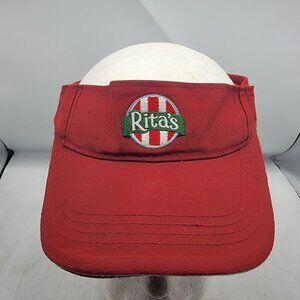 Ritas Adults Red Adjustable Visor Cap Hat Work Wear Casual Outdoors Beach Summer